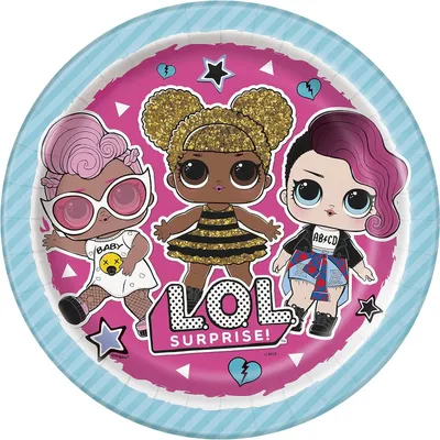 Produktbild von Plastikfreie Pappteller für die LOL-Surprise-Party – 23 cm, 8 Stück