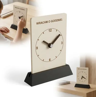 Obrázok produktu pre VZDELÁVACIE HODINY NA UČENIE SA času a hodín, morené drevené, 21 cm