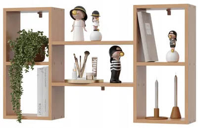 Produktbild von Wandregal Buche – Hängeregal aus MDF – Bücherregal für Wohnzimmer, Schlafzimmer, Küche