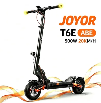 Produktbild von T6E (ABE) zusammenklappbarer Offroad‑E‑Tretroller, 10‑Zoll‑Geländereifen, 500W, 20 km/h, 48V 18Ah, aufblasbare Geländereifen, Doppel‑Federdämpfung