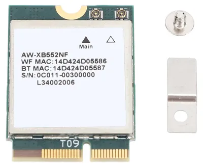 Obrázek produktu pro Modul bezdrátové síťové karty MT7902, 2400 Mbit/s, 2,4 GHz, 5 GHz, 6 GHz, třípásmové, Bluetooth 5.2, adaptér M.2 pro notebooky a počítače