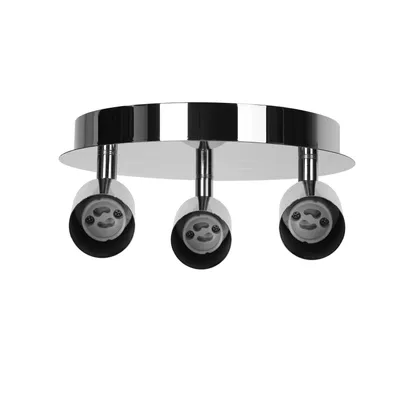 Immagine prodotto di Spot LED a soffitto rotondo argento - 3 x presa GU10 - orientabile - escl. LED