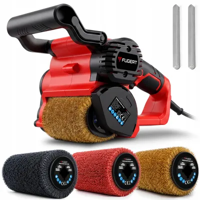 Zdjęcie produktu dla Satyniarka Do Drewna Metalu 1300W Szlifierka Walcowa 3600Rpm + 3 Szczotki Ściernice Fugert Fug-0256