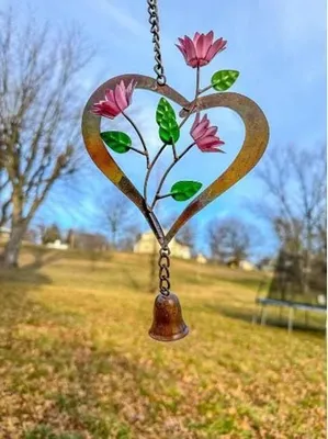 Image de Solidchoice - Décoration suspendue avec des fleurs et un cœur, idéale pour le jardin