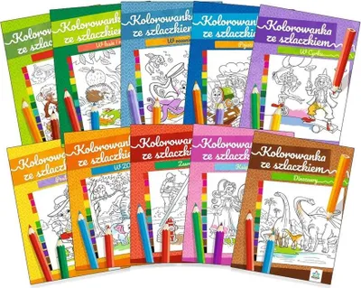 Obrázok produktu pre Zestaw 10 kolorowanek ze szlaczkami dla dzieci