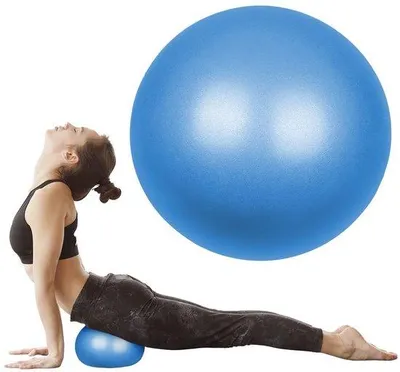 Produktbild von Ibenzoa® Gymnastikball 25 cm – rutschfester, anti‑burst PVC Trainings- & Sitzball für Yoga, Pilates & Physiotherapie, inkl. Aufblas-Schlauch, Blau