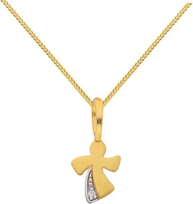 Produktbild von Gold Anhänger Engel Zirkonia mit Goldkette  333-8 Karat Gold 45 cm