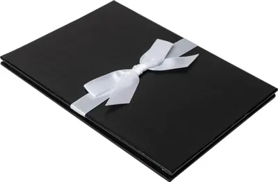 Image de HNFD Leporello Lona noir 12 photos 15x20 cm pages blanches noeud décoratif