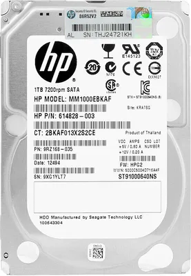 Immagine prodotto di Disco rigido HP MM1000EBKAF 1TB Sata II 7200Rpm SFF 2,5'' pollici 614828-003