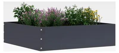 Produktbild von Stahlrasenkanten 50x50x13 cm Anthrazit, moderner Gartenrand für den Außenbereich