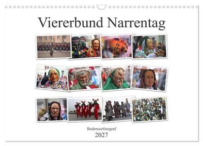 Produktbild von Narrentag Viererbund 2027 (Wandkalender 2027 DIN A3 quer), CALVENDO Monatskalender