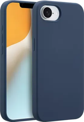 Image de Coque arrière en silicone liquide Accezz avec MagSafe pour Apple iPhone 17e / 16e - Bleu foncé