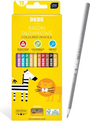 Immagine prodotto di Pastelli a matita con temperino 12 colori BB Kids Interdruk