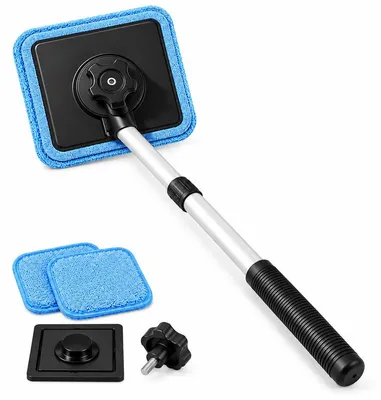Produktbild von Fensterputzer mit Teleskopstiel, magnetischer Glasreiniger für Auto und Haushalt, ausziehbar, mit Reinigungspads