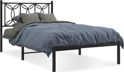 Immagine prodotto di vidaXL Struttura letto con testiera in metallo nero 100x200 cm