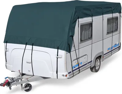 Produktbild von deiwo®, Schutzdach für Wohnwagen & Wohnmobile, 5 x 3 m, Midnight Olive, wintertauglich, 4-lagiges SFS-Vlies PP, begehbar, inkl. Transporttasche