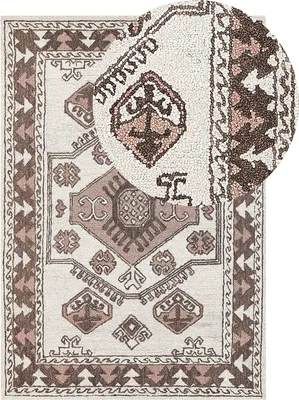 Produktbild von BELIANI Teppich mehrfarbig Wolle 140 x 200 cm handgetuftet geometrisches orientalisches Muster Boho Wohnzimmer Schlafzimmer