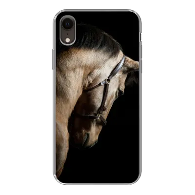 Produktbild von MuchoWow® Handyhülle Schutzhülle Hülle für iPhone XR Pferde - Halfter - Schwarz Silikon Softcase Handy Hülle - Schutzdeckel
