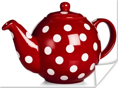 Produktbild von MuchoWow® Poster Große rote und weiße Teekanne 120x90 cm - Wandbild