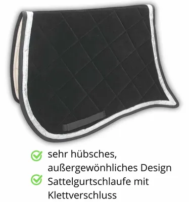 Produktbild von AMKA spanische Barock Schabracke mit silberfarbener Einfassung - Biese Antik Schabracke