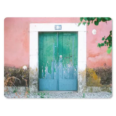 Produktbild von MuchoWow® Mauspad Mousepad Tür - Grün - Rosa - Farbe 40x30 cm - Mousepads - Maus Mat - Pad - Mausunterlage - Anti Rutsch