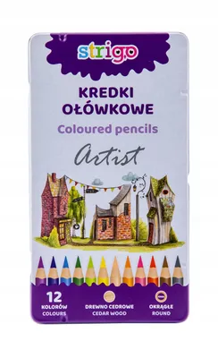 Produktbild von Bleistifte in Metallverpackung 12 Farben Künstler Strigo SSC114