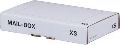 Produktbild von 20x Versandkarton 244x145x43mm MAILBOX XS mit Steckverschluss wiederverschließbar für Maxibrief weiß