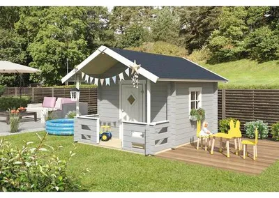 Produktbild von Gartenhaus LIDO Outdoor Life 215 x 215 cm lichtgrau inkl. Fußboden