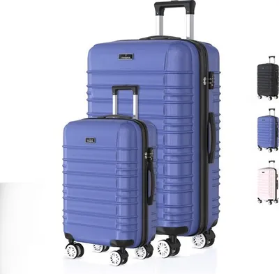 Immagine prodotto di Voyagoux® AVALON - Set di valigie da viaggio S/L - Valigia - 2 pezzi - Valigia da viaggio con ruote - Blu - Chiusura TSA