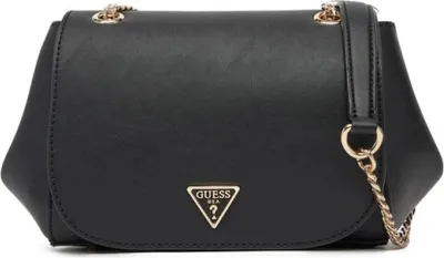 Produktbild von Elegante Damenhandtasche in Schwarz mit Kettengriffen und Logodetails