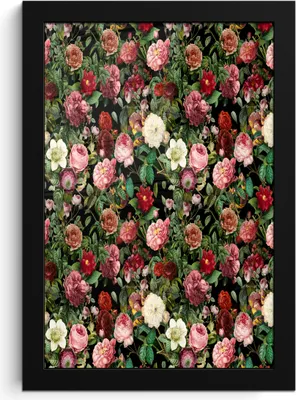 Produktbild von MuchoWow® MuchoWow® Gerahmtes Poster Blumen - Vintage - Rosen 20x30 cm - Poster mit zchwarzem Bilderrahmen - Drucken - Bilder Poster im Rahmen