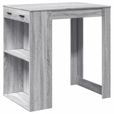 Image de Table de bar sonoma gris 102x70x103,5 cm bois d'ingénierie
