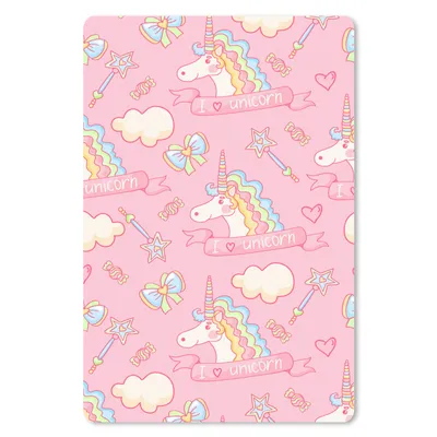 Produktbild von MuchoWow® Mauspad Mousepad Einhorn - Rosa - Muster - Kind 40x60 cm - Mousepads - Maus Mat - Pad - Mausunterlage - Schreibtisch Accesoire