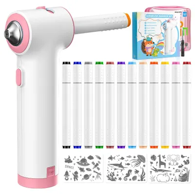 Obrázok produktu pre Sada na airbrush so 12 dvojstranných fixiek a šablón