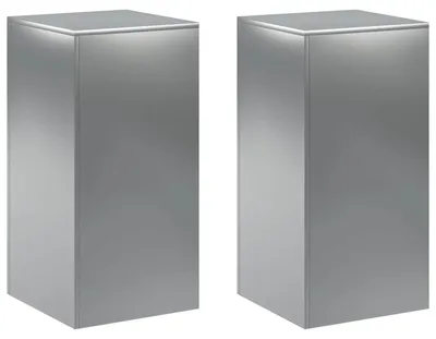 Image de Supports pour plantes, 2 pièces, argenté, 40 x 40 x 80 cm, en acier inoxydable