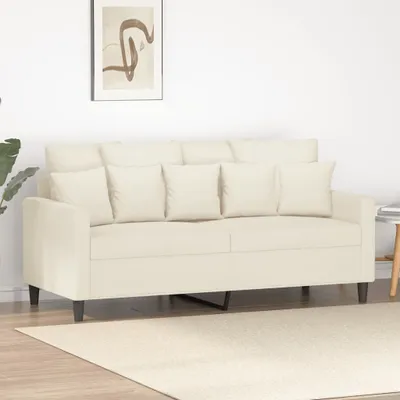 Produktbild von Design Möbel 2-Sitzer-Sofa Creme 140 cm Samt - 2024 Neu