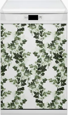 Produktbild von Küche Magnet für Spülmaschine  Abwaschbar 45x80 cm Geschirrspüle  - Grüne Blätter
