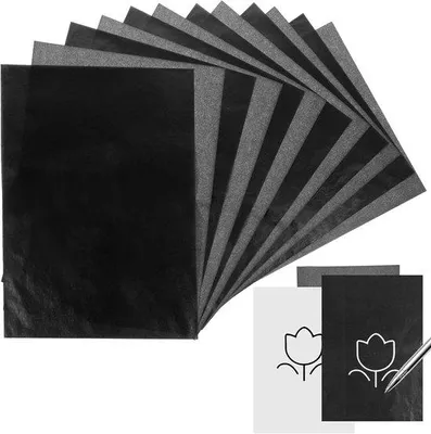 Imagen del producto de 50 hojas de papel carbón  para transferencia, formato A4, ideal para dibujar y proyectos creativos, 21 x 29,7 cm