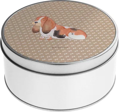 Produktbild von Mr. & Mrs. Panda Dose Hund Basset Hound - Hundeglück - Geschenk, keksdosen, Metalldose, Keksdose, Süß, Niedlich, Teedose, Blechdose