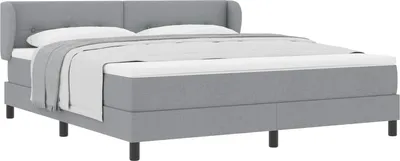 Produktbild von vidaXL Boxspringbett mit Kopfteil Hellgrau 180 x 200 cm Stoff