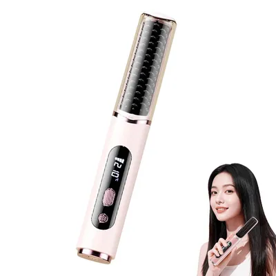 Produktbild von Mini Glättbürste mit digitaler Temperaturanzeige, fünf Stufen, ideal für schnelles Styling unterwegs