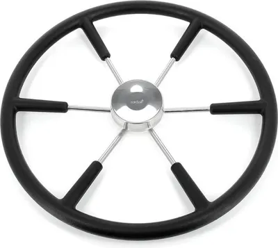 Image de Volant VETUS en acier inoxydable Ø450mm avec bord noir | KS45Z