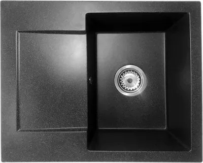 Immagine prodotto di Granitan | Lavello in granito - Lavello - 57,4x46,4 cm - Nero - con sifone - con scolapiatti - TOP