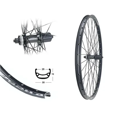 Produktbild von 27,5" Hinterrad DH25 Disc schwarz Shimano FH-M6000 CL 8-10f. SNSP schwarz Sp. schwarz
