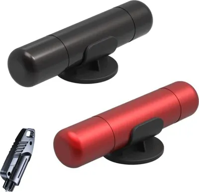 Produktbild von 2 In 1 Auto Sicherheitshammer Car Safety Hammer Gurtschneider Notfallhammer Notfallhammer Auto Nothammer mit Gurtschneider Fensterbrecher Notfall Werkzeug Autozubehör - Schwarz und Rot