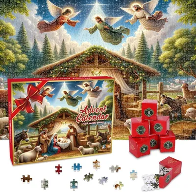 Produktbild von Adventskalender 2024 Kinder Puzzle Weihnachten Spielzeug Jungen Mädchen