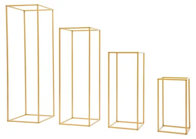 Produktbild von Blumenständer-Set, vielseitig für Veranstaltungen, elegantes Metall-Design, Gold