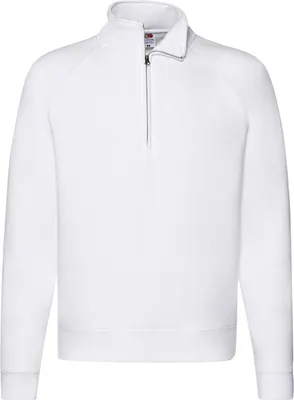 Obrázok produktu pre Fruit of the Loom 62-032-0 | Prémiová raglová mikina so zipsom na krku - farba: biela - veľkosť: XXL
