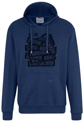 Produktbild von Übergrößen Kapuzen-Sweatshirt AHORN SPORTSWEAR Kodiak schwarz Alpine Blue 4XL