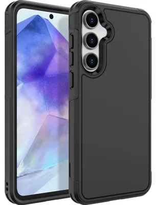 Produktbild von Mobigear Traveller Schutzhülle für Samsung Galaxy A55, Hartschalenhülle, Rückseite, stoßfest - Schwarz